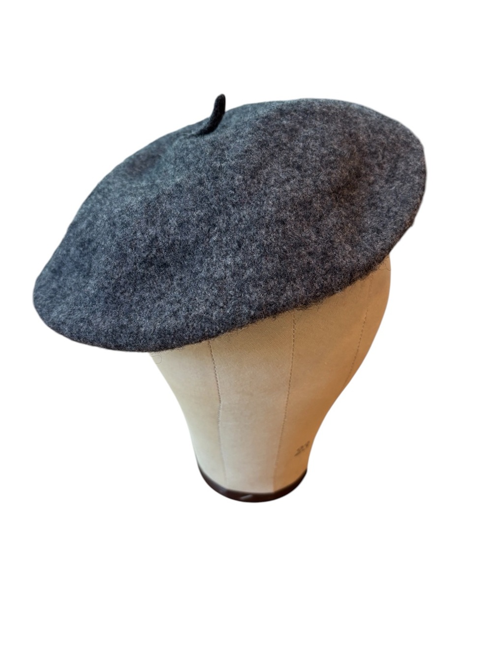 Grey Wool Blend Beret Hat